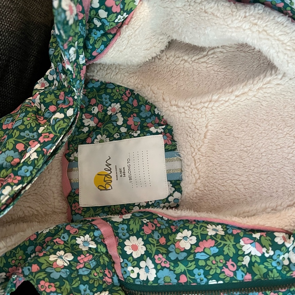 Boden Green Floral Hooded Jacket - Picture 3 of 3